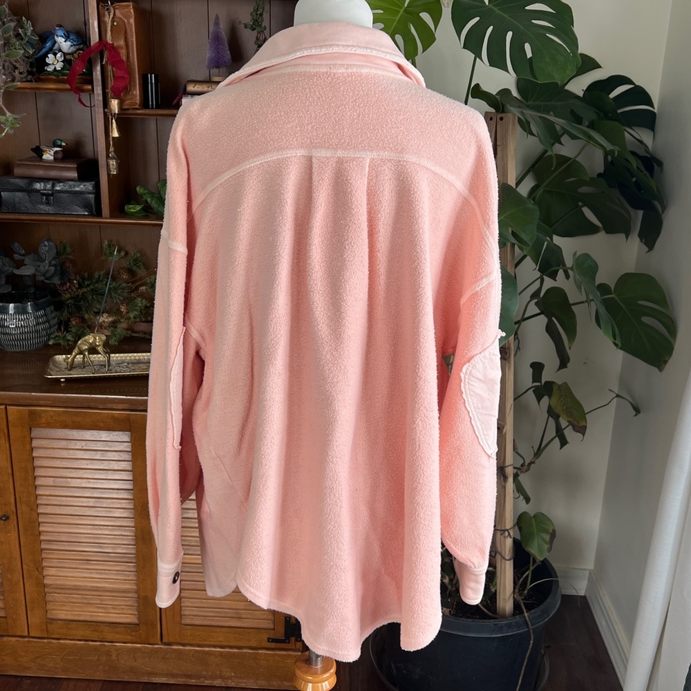 Free People Peach Soft Ruby Shacket NWOT S - Picture 8 of 11